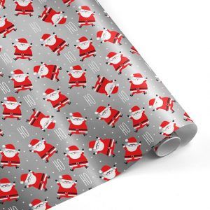 Papel de regalo PAPA NOEL HO HO NAVIDAD plata