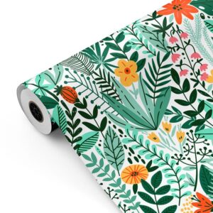 Bobina papel de regalo Flores Jardín Naif–mckp
