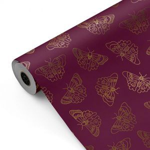 Bobina papel de regalo Mariposas Naif Mariposas Púrpura y Oro-mckp
